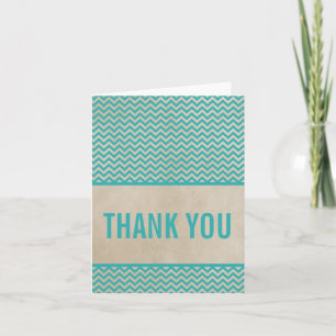 Aquamarin Chic Zickzack Danke-Card Dankeskarte