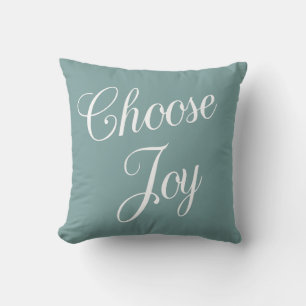 Aquamarin Choose Joy Bible Verse Kissen