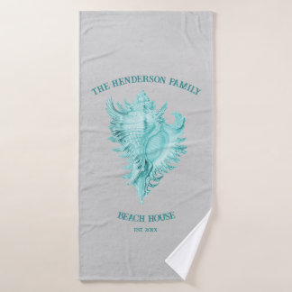 Aquamarin Conch Muschel Badetuch Set