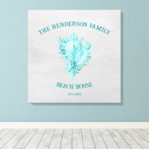 Aquamarin Conch Muschel Canvas Print