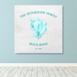 Aquamarin Conch Muschel Canvas Print Leinwanddruck