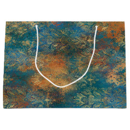 Aquamarin Cooper Patina Große Geschenktüte