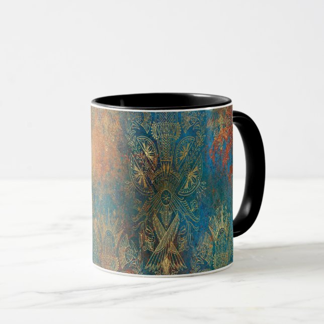 Aquamarin Cooper Patina Tasse (VorderseiteRechts)