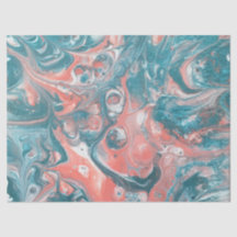 Aquamarin Coral Blue White Abstrakt Decoupage
