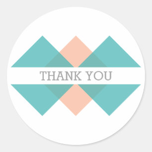 Aquamarin Coral Geometric Triad Danke Stickers