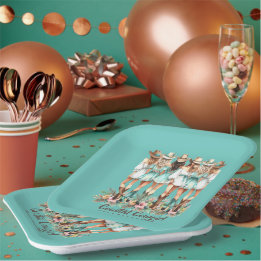 Aquamarin Cowgirl Bridesmaids Square Teller