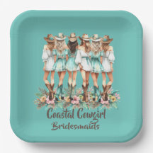 Aquamarin Cowgirl Bridesmaids Square Teller