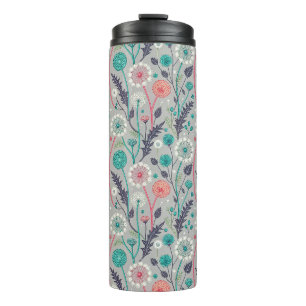 Aquamarin & Crimson Dandelion Dream - Stilvolle Bl Thermosbecher