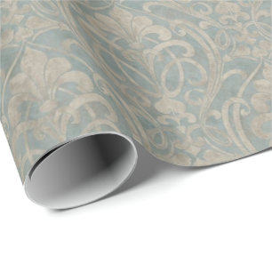 Aquamarin Damask Geschenkpapier