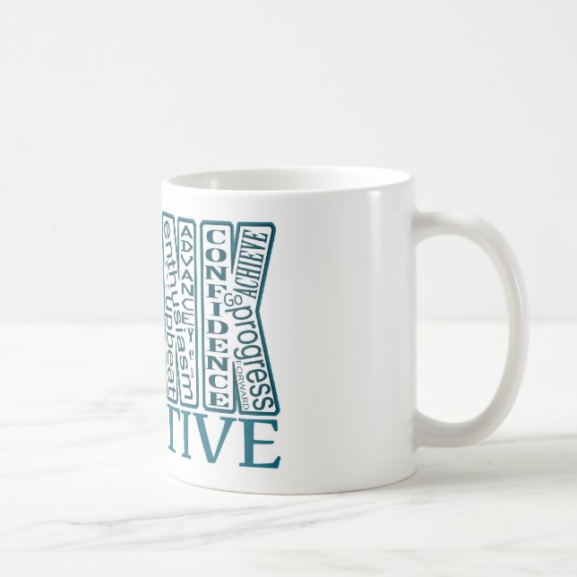 Aquamarin denken Sie positive Tasse (Rechts)