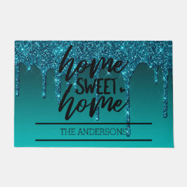 Aquamarin Driving Glitzer Family Zuhause Sweet Zuh Fußmatte