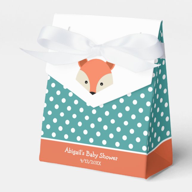 Aquamarin Fox Baby Shower Baby Boy Gevor Box Geschenkschachtel (Vorderseite)