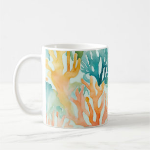 Aquamarin-Gelb-Orange-Korallenriff-Küste Kaffeetasse