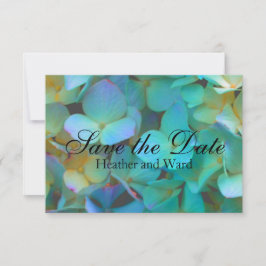 Aquamarin-gelb-rosa Hydrangeas Blume Save The Date