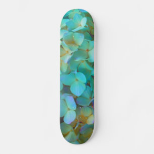 Aquamarin-gelb-rosa Hydrangeas Blume Skateboard
