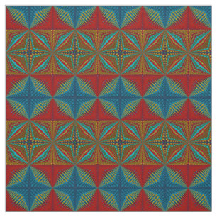 Aquamarin-gelbe, moderne Ethnic Textile Tribal Pri Stoff