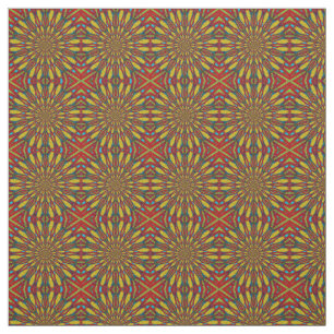 Aquamarin-gelbe, moderne Ethnic Textile Tribal Pri Stoff