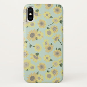 Aquamarin gestrichene, weißgelborange Sonnenblume Case-Mate iPhone Hülle