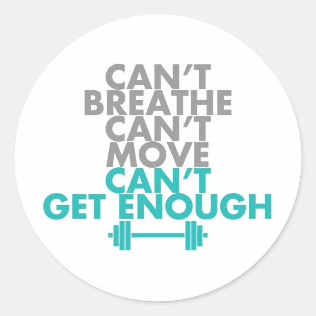 Aquamarin "Get Enough" Runder Aufkleber (Vorderseite)