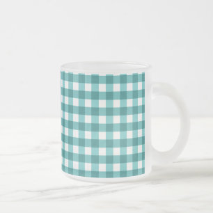 Aquamarin Gingham Mattglastasse