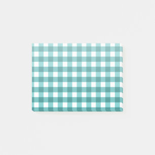 Aquamarin Gingham Post-it Klebezettel