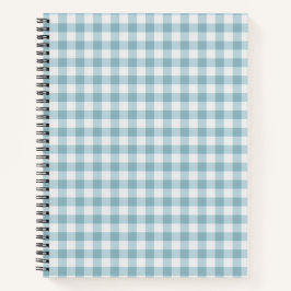 Aquamarin Gingham Stripe Kariert Notizbuch