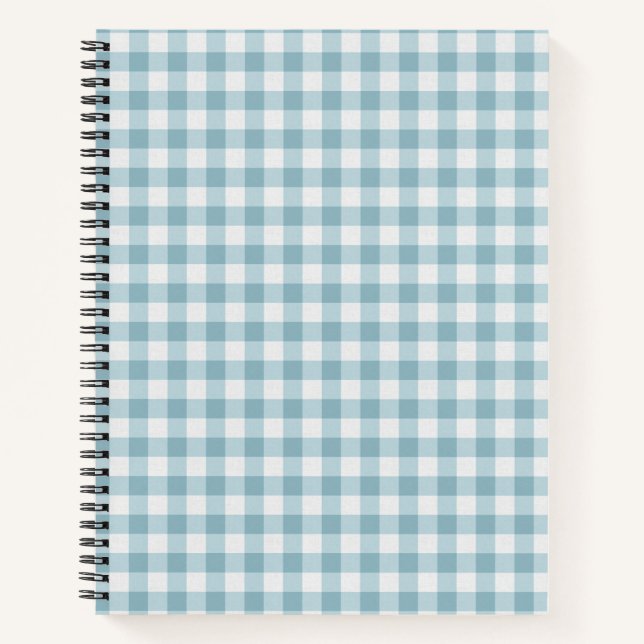 Aquamarin Gingham Stripe Kariert Notizbuch (Vorderseite)