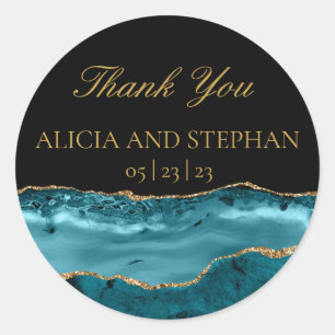 Aquamarin Gold Agate Gastgeschenk Hochzeit Vielen  Runder Aufkleber
