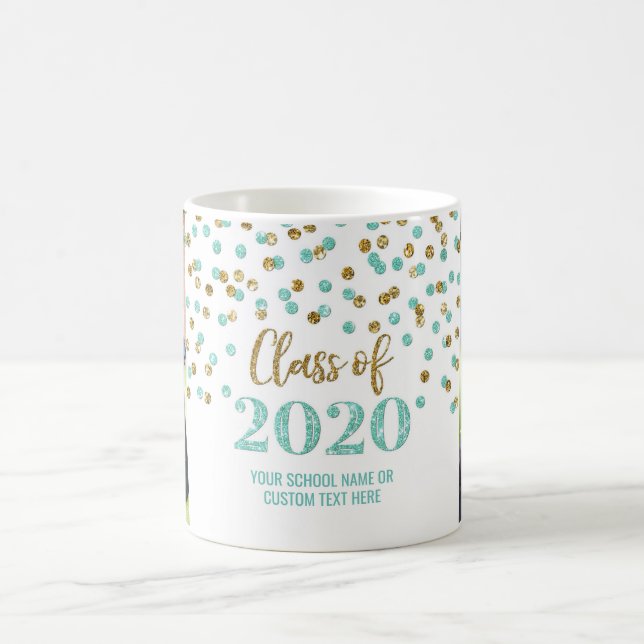Aquamarin Gold Class 2020 Foto Abschluss Tasse (Mittel)
