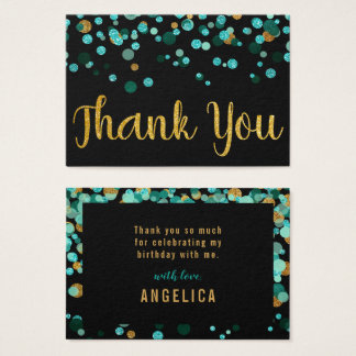 Aquamarin Gold Confetti Black Geburtstag Vielen Da
