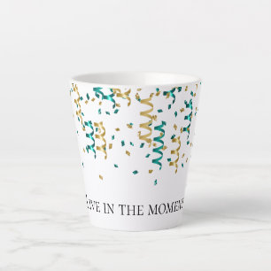 Aquamarin Gold Confetti Milchtasse