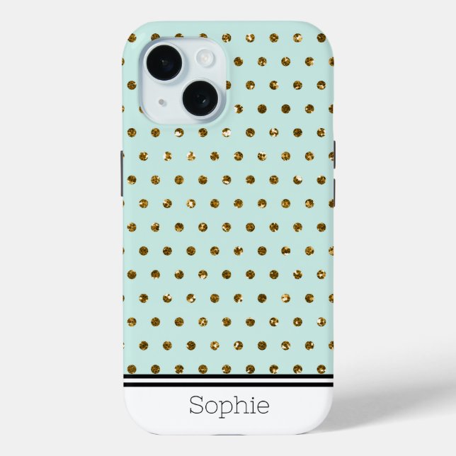 Aquamarin & Gold Geometic Custom Samsung Case-Mate iPhone Hülle (Rückseite)