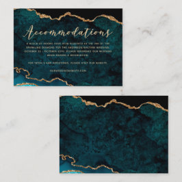 Aquamarin Gold Glitzer Agate Unterkünfte Begleitkarte