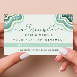 Aquamarin Gold Luxe Glitzer Agate Geode Terminkarte