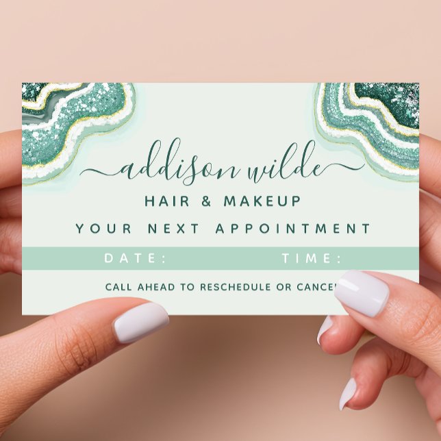 Aquamarin Gold Luxe Glitzer Agate Geode Terminkarte (Von Creator hochgeladen)