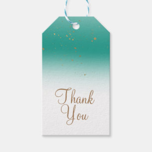 Aquamarin & Gold Modernes Glam BRAUTPARTY Elegante Geschenkanhänger