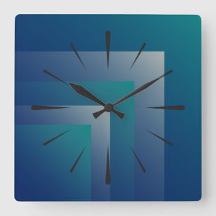 Aquamarin grau quadratische wanduhr