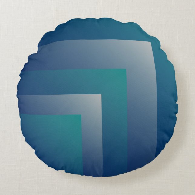 Aquamarin grau rundes kissen (Vorderseite)