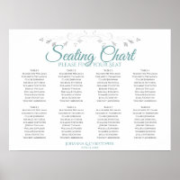 Aquamarin-graue 8-Tisch-Hochzeitskarte