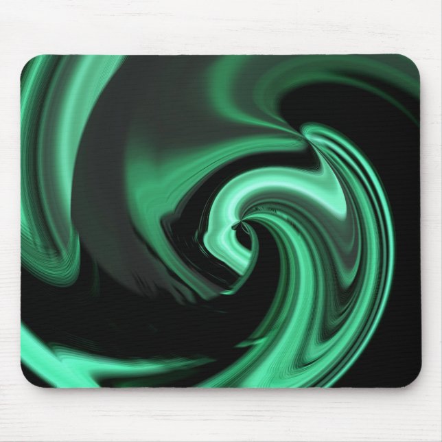 Aquamarin Green Abstrakt Heart Mousepad (Vorne)