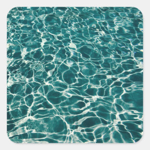 Aquamarin Green Pool Pattern Square Sticker