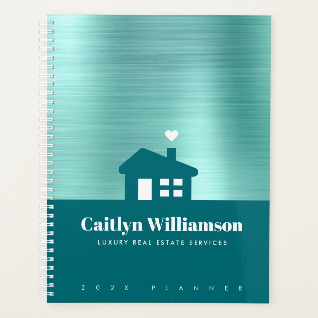 Aquamarin Green Real Anwesen Broker Beruflich Hous Planer (Vorderseite)