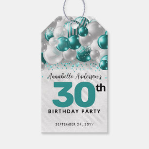 Aquamarin Green Silver Ballon Glitzer Günstige Geb Geschenkanhänger