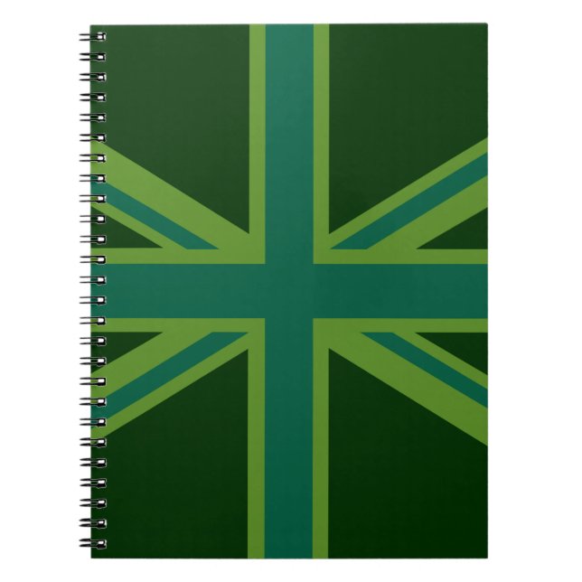 Aquamarin Green UK Union Jack Decor Notizblock (Vorderseite)