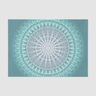 Aquamarin Green Zickzack Mandala Seidenpapier