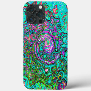 Aquamarin Groovy Abstrakter Retro Flüssigkeitswirb Case-Mate iPhone Hülle