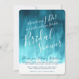 Aquamarin-grün-blau-modernes Brautparty lädt ein Einladung