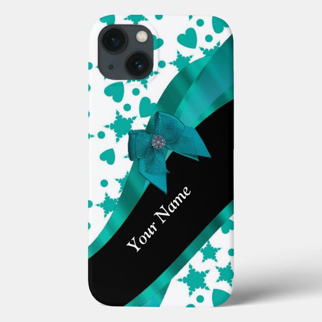 Aquamarin grün hübsche Spotte gemustert personalis Case-Mate iPhone Hülle (Rückseite)