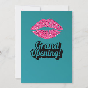 Aquamarin Grüne Lippen Beauty Salon Grand Opening Einladung