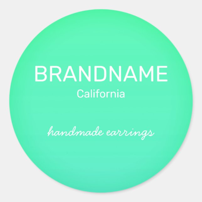 Aquamarin grüne Rainbow-Farbfarbenkennzeichnung Runder Aufkleber (Vorderseite)